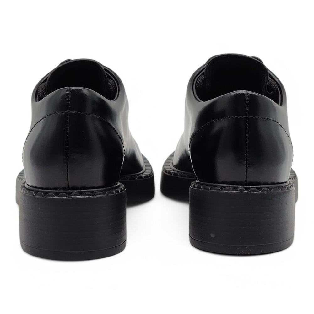 Prada Triangle Logo Lace-Up Shoes - Brushed Leather - Black 36 6US $1200 - Picture 5 of 9